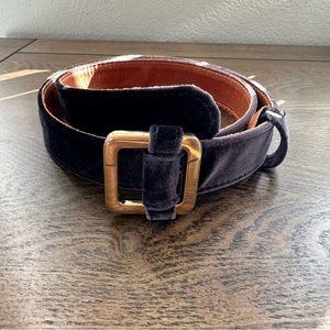 Navy / Violet blue belt with gold buckle